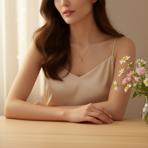 Collar de Acero Inoxidable con Colgante de Letra C de 1 cm de un Solo Lado para Mujer, Joyería de Moda - Product Image 2