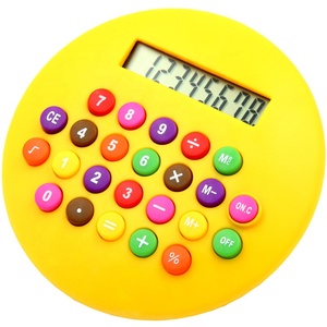 Calculadora de plástico para niños, 8 dígitos, hamburguesa redonda, bolsillo colorido, para promoción - Product Image 3