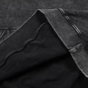 Sudadera con capucha para hombre con logotipo personalizado en la espalda, tejido de algodón con ajuste cuadrado y desgastado de peso pesado - Product Image 5