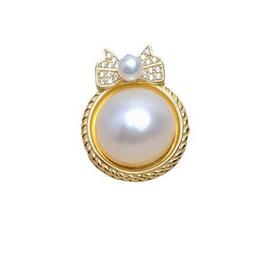 จี้เงินแท้ S925 รูปโบว์ 16 มม. ประดับมุกหินอ่อน อุปกรณ์ DIY ถาดเปล่า ชิ้นส่วนเครื่องประดับกึ่งสำเร็จรูป 5291 - Product Image 5