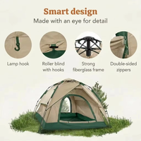 Tente de camping instantanée automatique hydraulique pour 3 personnes, imperméable PU3000mm, personnalisable OEM/ODM, tente familiale de plage et d'extérieur de qualité supérieure
