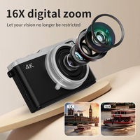 Approvisionnement direct d'usine, logo OEM personnalisé, écran 2,8 pouces, mise au point automatique, enregistrement vidéo 48MP 4K, appareil photo numérique 4K bon marché en gros