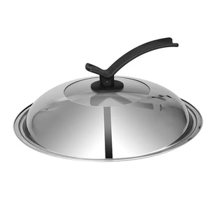 Couvercle universel pour poêle et wok, usage domestique, 30-60 cm, acier inoxydable 201/410, pour poêle à frire à fond plat - Product Image 1