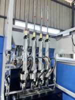 Machine de soufflage semi-automatique pour bouteilles d'eau en plastique de 1L, 4 cavités, avec PLC, machine de moulage par étirage-soufflage compétitive