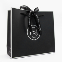 Luxury Brown Kraft Paperboard Gift Bag Gold Foil Custom Logo Embossed Laminated Recyclable Durable Packaging for Shoes Clothing