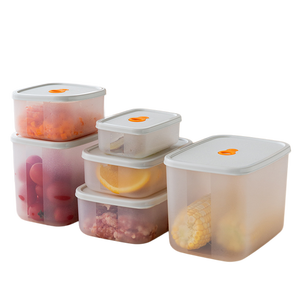 Cuisine sans BPA empilable au micro-ondes 6 pièces bac à légumes ensemble boîte hermétique en plastique pour la préparation des repas conteneur de stockage des aliments réfrigérateur organisateur - Product Image 1