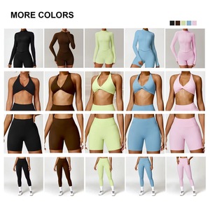 Set da Yoga e Fitness per <span class=keywords><strong>Donna</strong></span>, Abbigliamento Sportivo, Reggiseno Sportivo con Collo Halter, Leggings a Vita Alta Aderenti per Allenamento - Product Image 3