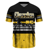 Vente en gros de maillots de baseball personnalisés sublimés, 100% polyester, séchage rapide, maille respirante, uniformes de softball, maillot de baseball