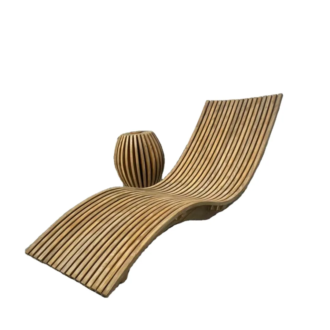 Açık hava yüzme havuzu Nordic sağlam ahşap kanepe villa su geçirmez açık bahçe sehpa kombinasyonu kanepe sandalye mobilya 2024