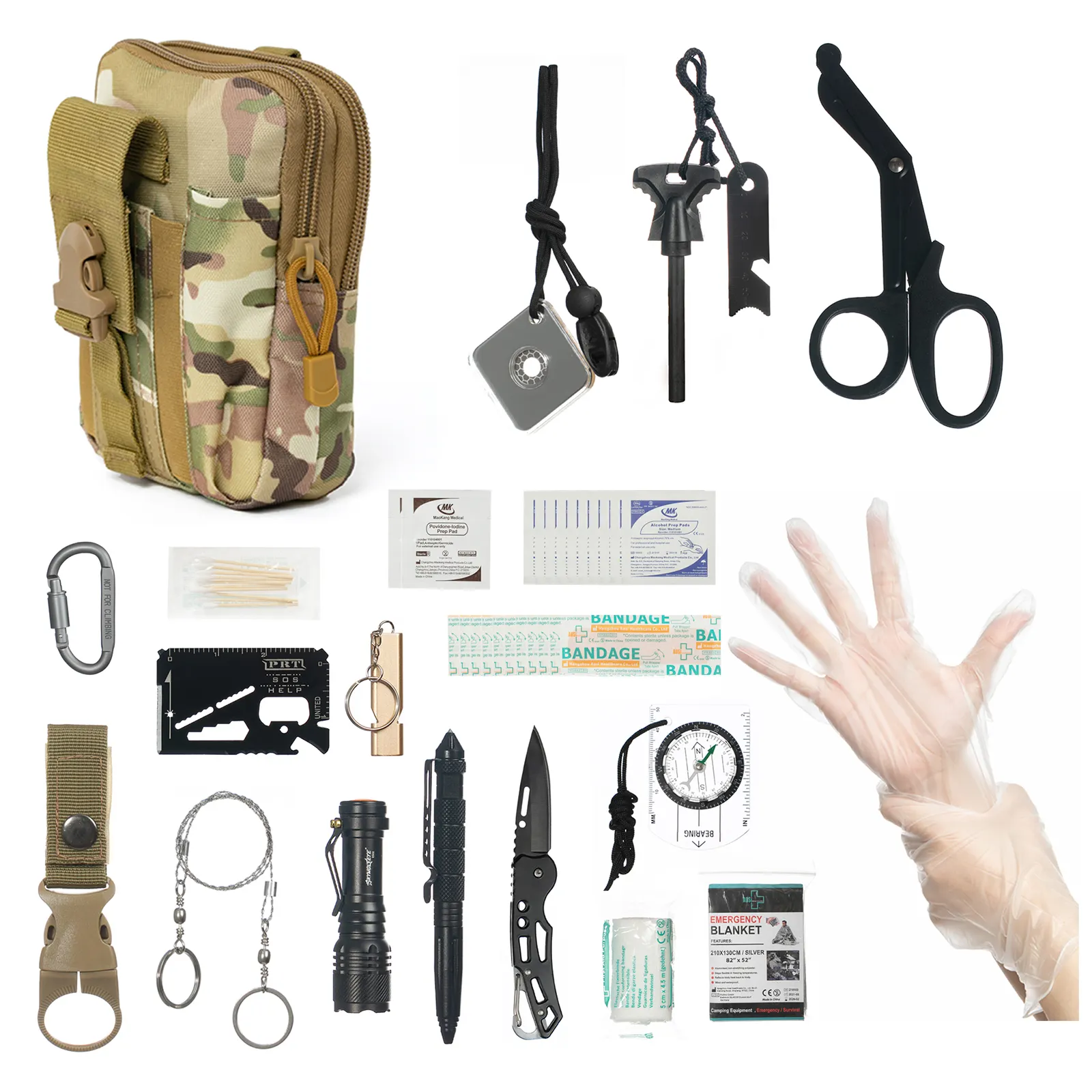 Custom Survival kit Emergency Camping Outdoor Survival Kit Waterproof Travel Complete First Aid Kit Set