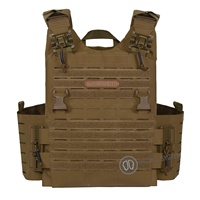 Gilet Porte-Plaques Tactique Camouflage Marron Coyote en Tissu Composite pour Chasse et Extérieur (LSR)