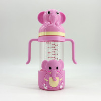 Botol Susu Bayi Baru Lahir 240ML Motif Hewan, Kualitas Premium Bebas BPA, Grosir Pabrik, Penjualan Panas, Bahan Kaca Food Grade, Dilengkapi Pegangan