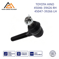 Rotule de direction robuste pour camion Toyota DYNA / HINO DUTRO – Extrémité de biellette de direction 45046-39426 RH 45047-39266 LH