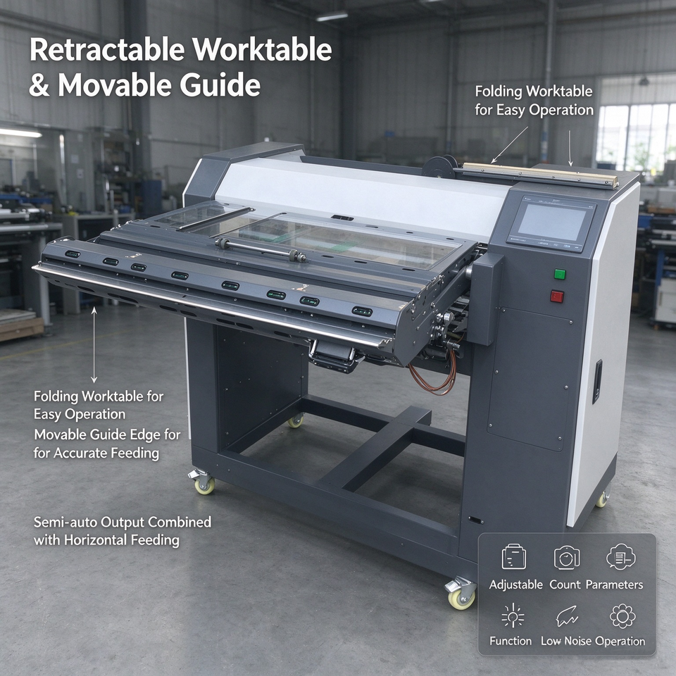 Office Paper Folding Machine A4 Drawing Folder Semi Automatic Space ...