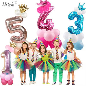 Hstyle Automatique Scellage Grande Taille <span class=keywords><strong>Couronne</strong></span> Rose Feuille D'or Nombre Ballons, Anniversaire Anniversaire Décoration Graduation Décoration - Product Image 6