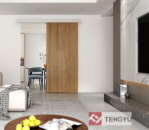 Kit de herrajes para puertas corredizas de madera Tengyu con cierre suave, sistema interior - Product Image 3