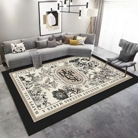 Tapis 3D doux au toucher pour salon et chambre, imprimé géométrique élégant, tapis de sol facile à nettoyer