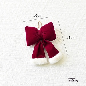 Dekorasi Gantung Pita Natal 3D Beludru Besar Gaya Korea 33x26cm Dekorasi Pohon Natal Dalam Ruangan Modern dan Sederhana - Product Image 6