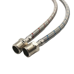 Tuyau d'alimentation en eau flexible tressé en acier inoxydable de 12'' 16'' 40 cm F1/<span class=keywords><strong>2</strong></span> pouce pour robinet de cuisine et de salle de bain - Product Image 1