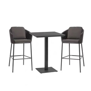 Conjunto de Sillas de Bar de Aluminio y Mimbre para Jardín, Comedor, Gimnasio, Restaurante, Terraza, Resort, Hotel, Muebles de Bar, Banco de Gimnasio - Product Image 4