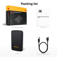 Disque dur externe KODAK 1T 500 Go USB3.0, stockage de jeu haute vitesse, disque externe portable pour ordinateur portable, ordinateur de bureau, PS4, PS5