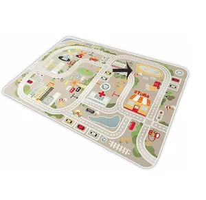 Benutzer definierte Kinder Teppich Spielzeug auto und Zug Spiel matte Spielbereich Teppich mit Gummi rücken Spaß Teppich ideales Geschenk