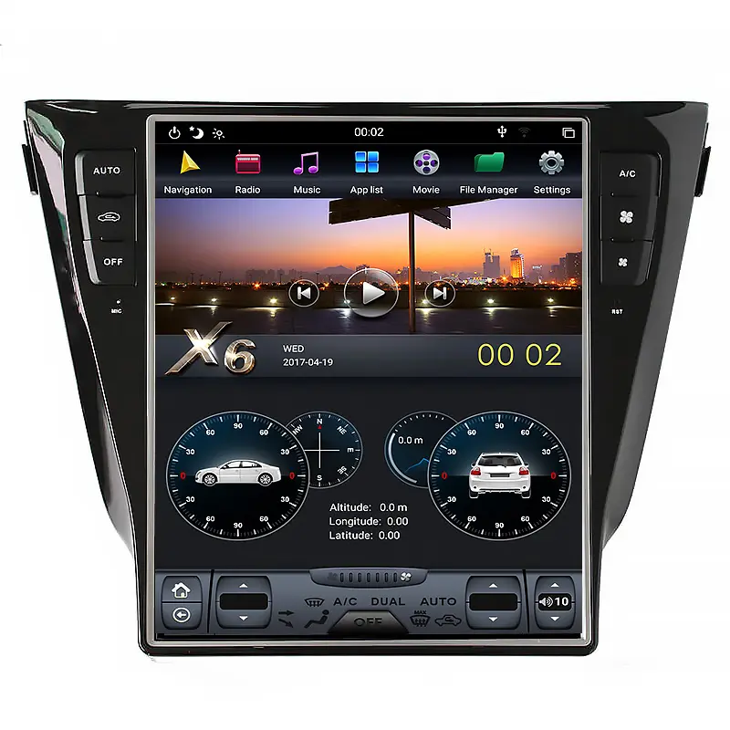 Автомобильный плеер NaviHua в стиле Tesla с сенсорным экраном 12,1 дюйма, автомагнитола на Android, DVD, мультимедийная система для Nissan X-Trail Qashqai 2013, GPS