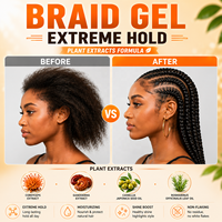 Gel Coiffant Tresses Locs et Twists 64 oz – Fixation Forte, Brillance et Soin Capillaire Herbal Sans Alcool pour Salons et Tous Types de Cheveux