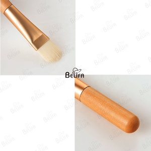 Haute qualité manche en bois naturel masque facial masque facial applicateur <span class=keywords><strong>brosse</strong></span> fond de teint unique <span class=keywords><strong>brosse</strong></span> liquide pour masque d'argile - Product Image 3