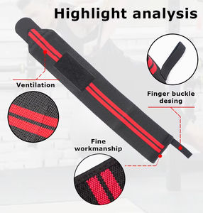 Pelindung pergelangan tangan olahraga tali kompresi warna dapat disesuaikan membungkus pergelangan tangan angkat beban kebugaran - Product Image 3