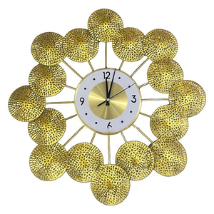 Horloge murale moderne en métal, ronde, à simple cadran, à quartz, silencieuse, alimentée par piles, horloge décorative pour salon - Product Image 5