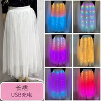 Nouvelle Conception Jupe Lumineuse LED Télécommandée pour Danse du Ventre, Costumes de Performance pour Femmes, Robe de Scène pour Halloween et Mariage, Accessoires de Fête Lumineux