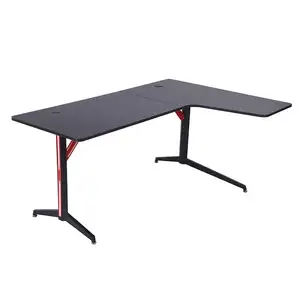 Z shaped gaming table pc computer desk black computer desk for gaming pc