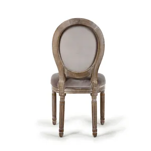 Hot Selling Wholesale Cheap Round Back Vintage Rubber Wood Hotel Home Modern Designer Dining Chairs