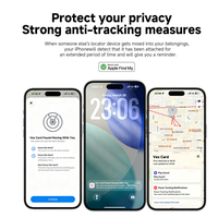 Nouveau Portefeuille intelligent avec fonction de localisation certifié MFi, compatible avec le réseau Localiser (Find My Device), compatible AirTag, anti-perte, populaire, localisateur GPS mondial