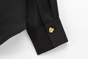 Nouvelles Blouses <span class=keywords><strong>Chic</strong></span> pour Femmes à Manches Longues, Style Bancaire Mondial, avec Boutons Métalliques, Rétro et Polyvalentes - Product Image 6