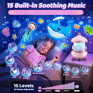 <b>Projector</b> Carousel Decoration Rotary Kindergarten LED Baby Light Kids Bedroom Music NightLight - Product Image 6