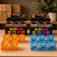 Balle anti-stress Cube Squeeze Ball ultra ferme, jouet sensoriel coloré, cadeau pour enfants 3+, présentoir de vente au détail