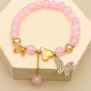 New Exquisite Butterfly Pendant Colorful <b>Crystal</b> Glass Beaded <b>Bracelets</b> 8mm Beads Bangle Chain Sets Jewelry Making Wedding Gift - Product Image 2