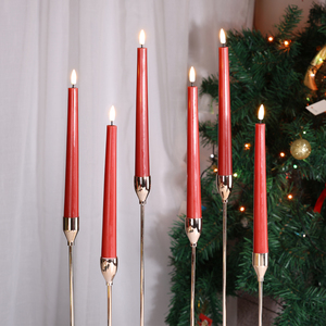 Mermei 3D LED Flameless Paraffin Wax Eco-Friendly Battery Operated <strong>Red</strong> LED Tapered <strong>Candle</strong> - Product Image 2