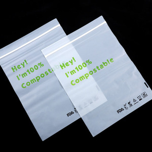 Plant Based Compostable Resealable Ziplock Clothing Bag 100% Biodegradable Cornstarch Printed Custom Zipper Bag for Clothes - Product Image 3