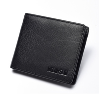 Dompet Pria Kulit Sapi Asli Grosir Merek Minimalis Tipis Mewah Desainer Desain Lipat Ganda Resleting