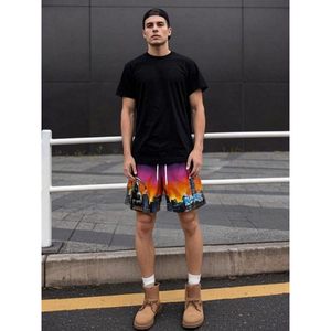Shorts de sport pour homme, motif New York, en mesh, séchage rapide, pour la gym, les entraînements, les tenues décontractées, avec poches, légers et respirants - Product Image 6