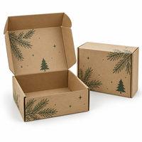 Boîte d'emballage en kraft avec logo personnalisé, écologique, en carton recyclable pour produits, cadeaux, boulangerie et emballages saisonniers