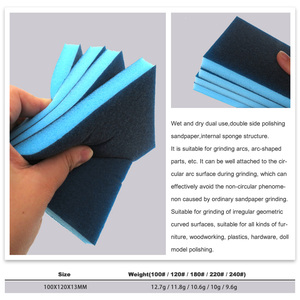 Spugna Abrasiva Rettangolare a Doppia Faccia 100x120MM, Foglio di Carta Vetrata in Schiuma per Utensili Abrasivi, Lucidatura e Levigatura - Product Image 3