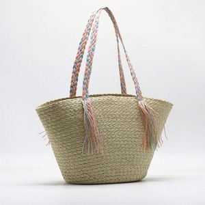 Bolso de Paja para Mujer, Estilo Canasta, con Asas de Colores, Novedad 2025 - Product Image 5