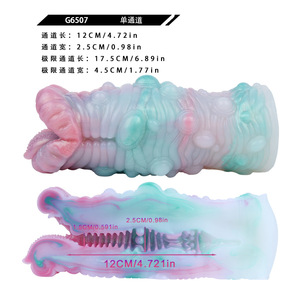 Mixed Color Vaginal Buttock Inverted <strong>Mold</strong> Shaped Soft Liquid Silicone Airplane Cup Cow Genitalia Male Penis Trainer Masturbator - Product Image 3