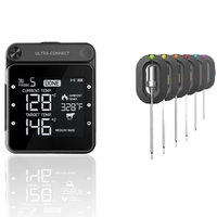 Termometer daging Digital cerdas, tanpa kabel dapat diisi ulang untuk memasak BBQ jarak jauh