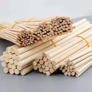 natural standard wholesale solid 8 inch 10mm wood round dowel rods for furniture or table legs manufacture in china