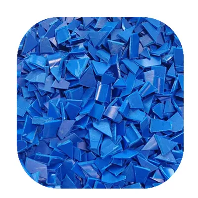 Fabrieksprijs Gerecycled Hdpe Schroot Regrind Hdpe Blauw Trommelschroot Hoge Dichtheid Polyethyleen Afval Plastic Materiaal